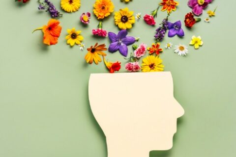 Beautiful flowers on head Representing Mental Health - Brevard Health Alliance